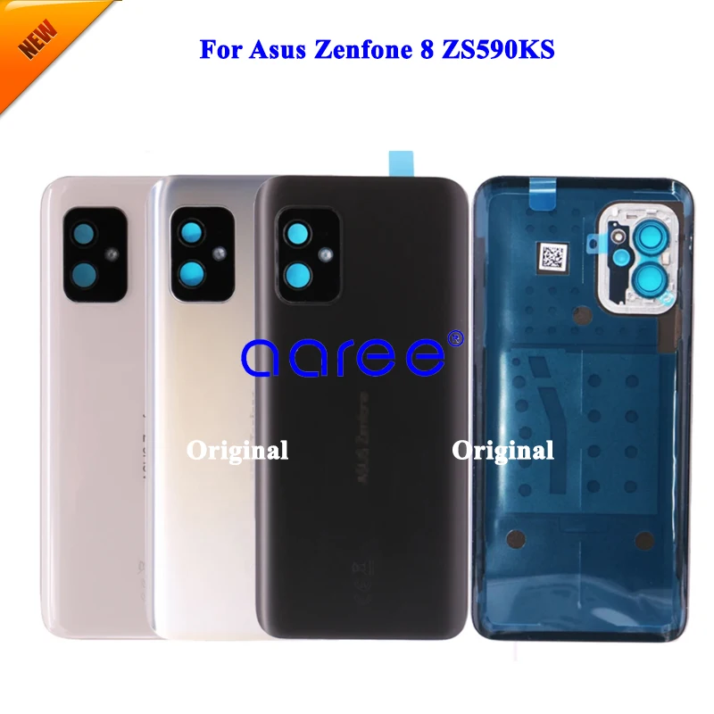Крышка аккумулятора для ASUS Zenfone 8 ZS590KS, задняя крышка для австралийского ZS590KS, задняя крышка с клеем и линзами Camer