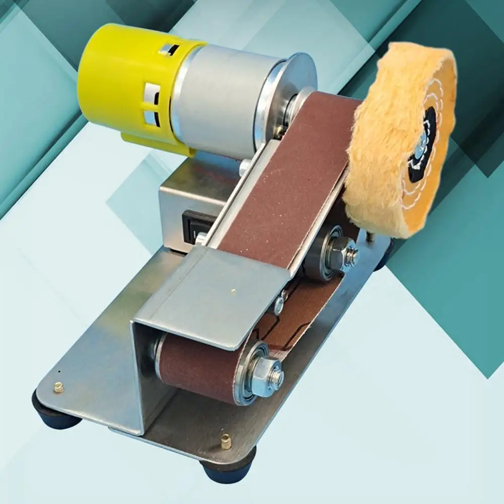 

Mini Belt Sander Electric Sanding Polishing Grinding Machine 7-Speed Regulation with 10 Sanding Belt DIY Cutter Edges Sharpener