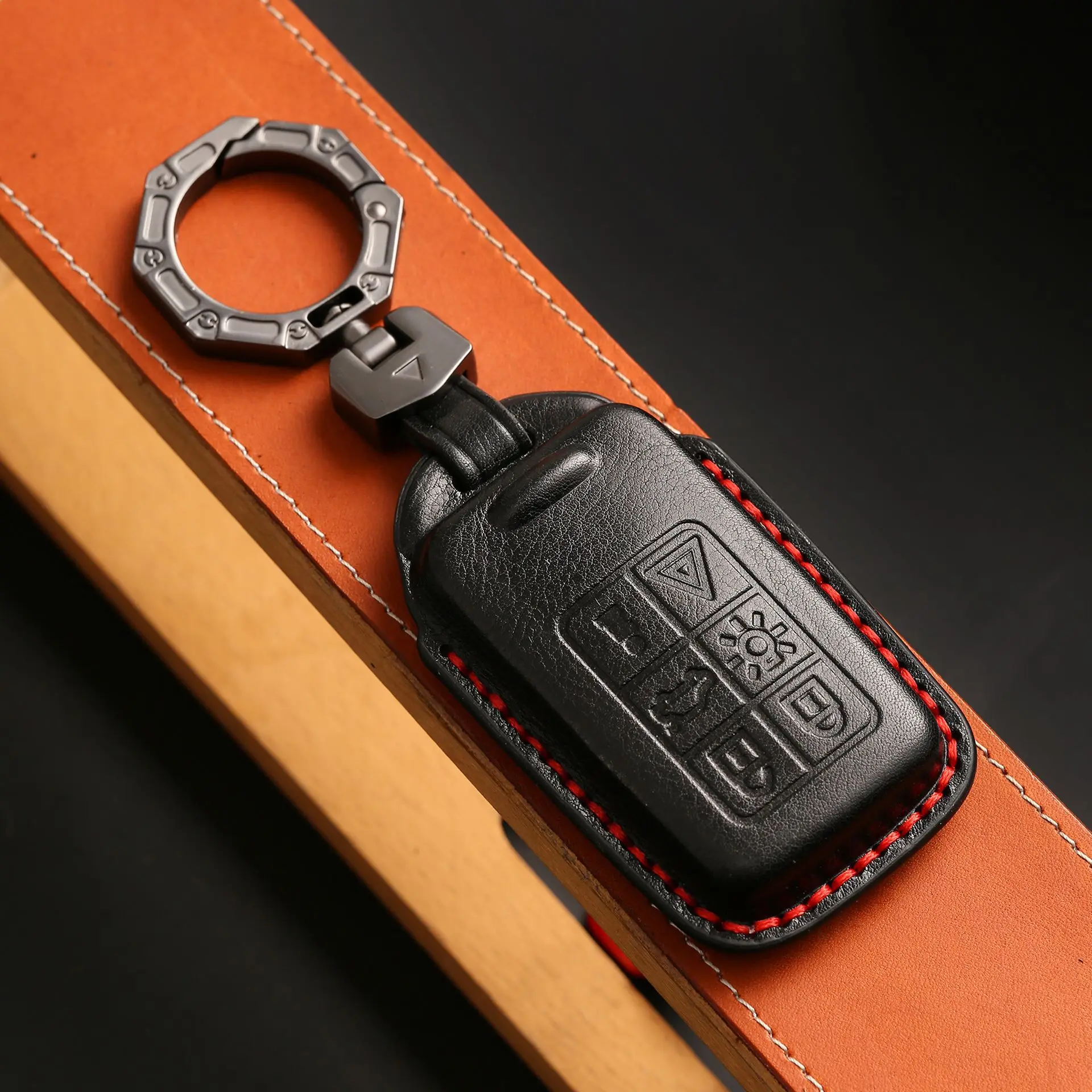 5 6 Buttons Smart Key Cover Fob Case Car Keyring Holder Shell for Volvo S60 V60 S70 V70 XC60 XC70 S60L S80L Genuine Leather images - 5