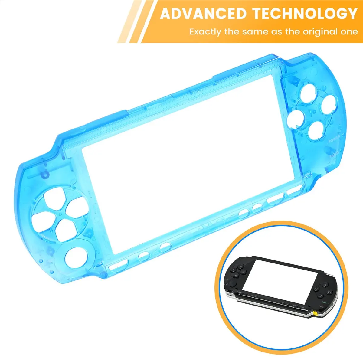 Крышка верхнего корпуса SCLS для PSP1000, верхняя часть корпуса игровой консоли, передняя лицевая панель, верхний чехол, цвет: голубой (Lake Blue) (art.: 3920dbf2ec76c) - 3920dbf2ec76c