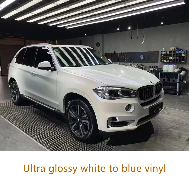 

Highest Quality White to Blue Vinyl Wrap Pearl White Wrap Film Car Vinyl Film Quality Warranty 5m/10m/18m Easy to Install