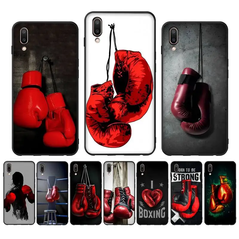 

Strong Boxing Gloves Phone Case For Oppo Reno Realme C3 6Pro Cover For vivo Y91C Y17 Y19 Funda Capa