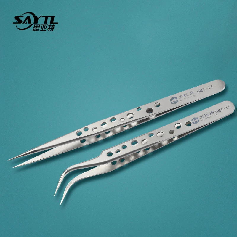 

Высокоточные пинцеты SAYTL для электроники, изогнутые прямые наконечники, антистатические щипцы из нержавеющей стали ESD, ручные инструменты для ремонта телефонов SMD