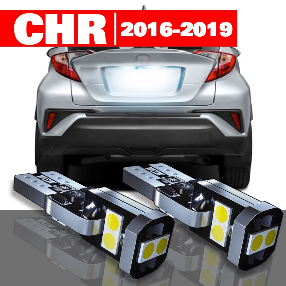 ępuje do Toyoty CHR 2016-2019 аксессуары 2 шт. светодиодная подсветка номерного знака 2017 2018