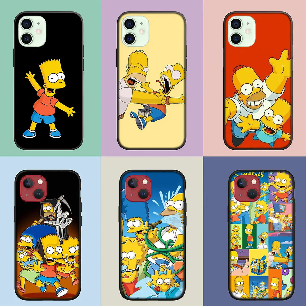 Чехол для телефона Обои S-Simpsons в стиле аниме Apple iPhone 15 14 Plus 13 12 Mini Pro Max XR + 13Pro 14+ 15+ Cover