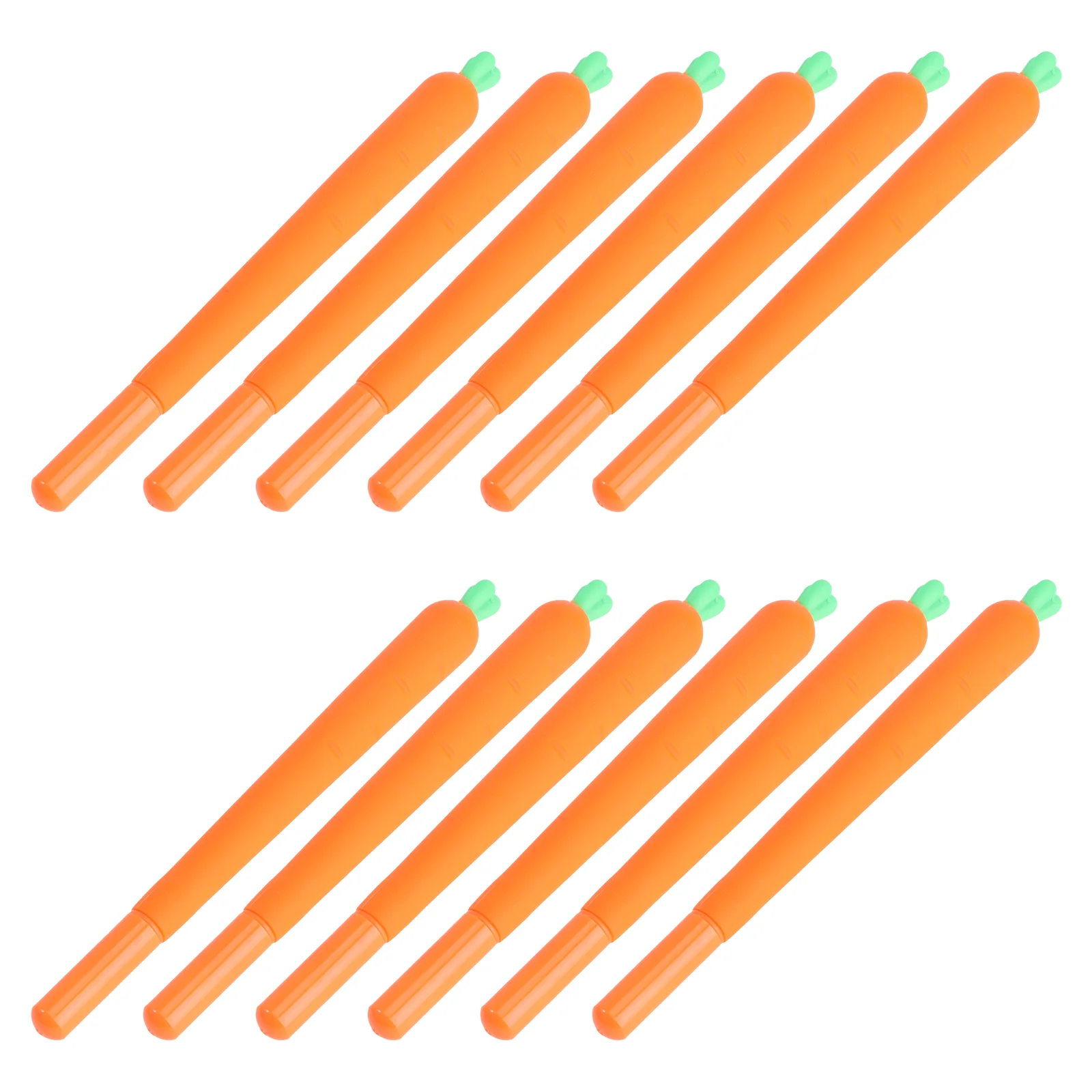 

12pcs Ink Pens Carrot Shape Durable Cartoon Stationery Ink Pens for Children Teens Students
