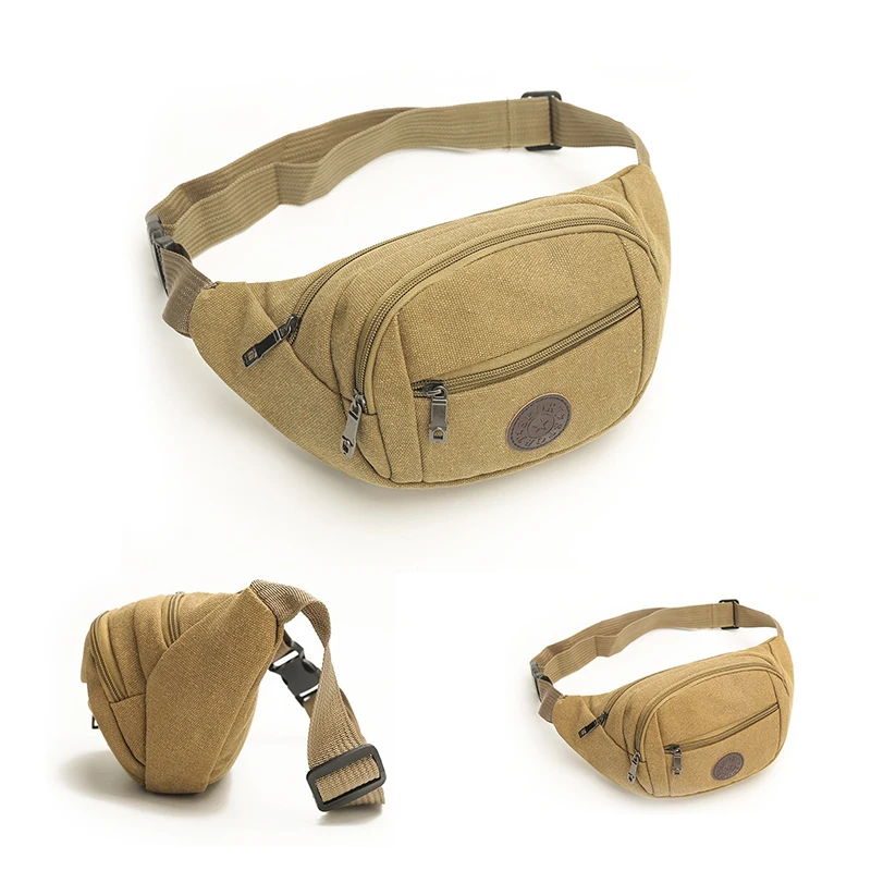Custom Outdoors Travel Hip Bag Fanny Bag Tactical Fanny Pack Sports Cross Body Waist Chest Canvas Sling Bag For Men