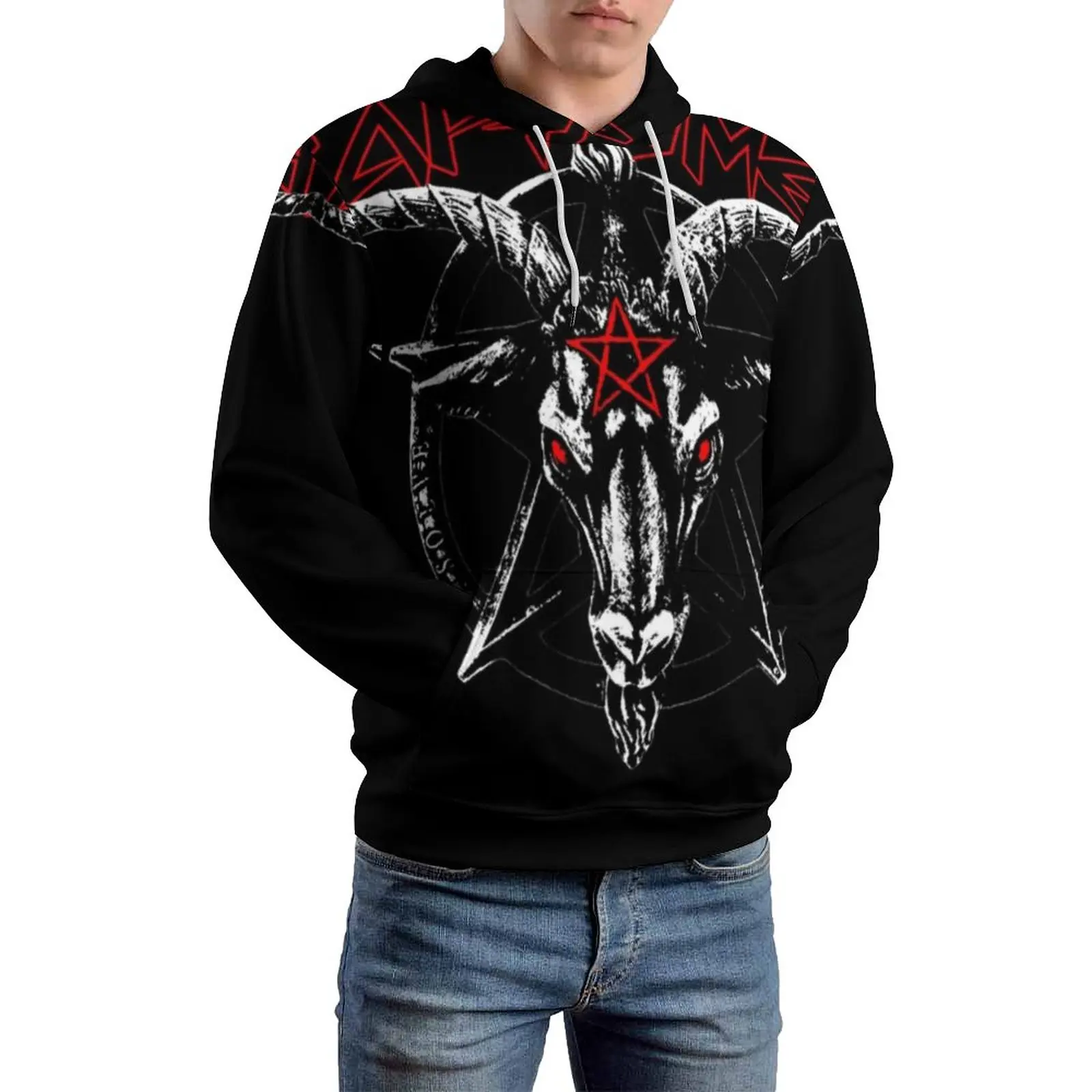 

Толстовка Baphomet Sabbatic с козьим дьяволом, свободные толстовки, Классическая Толстовка сатана Стивена роуса, мужские элегантные толстовки с длинным рукавом и принтом