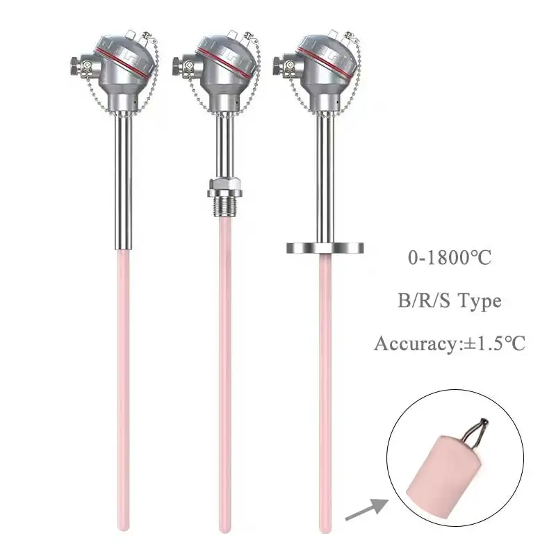 

B/R/S type high temperature platinum rhodium thermocouple with corundum tube