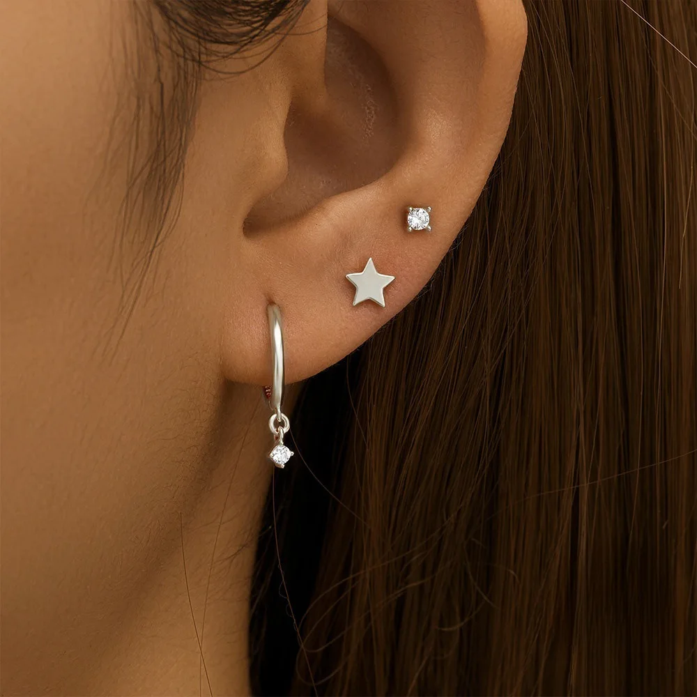 Шикарные гипоаллергенные циркониевые крошечные серьги-кольца маленькие