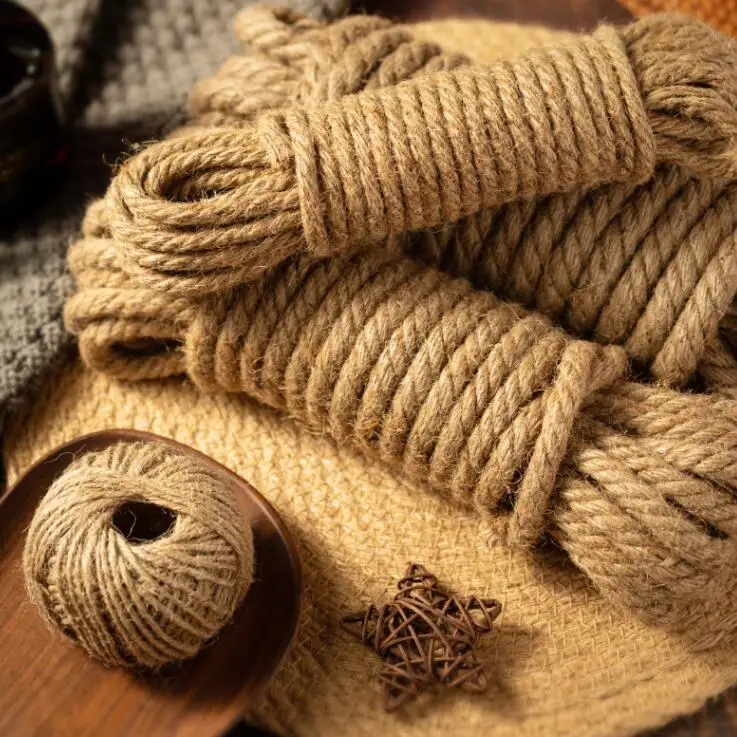 

6mm 50m-100m Natural Jute Rope Twine Rope Hemp Twisted Cord Macrame String DIY Craft Handmade Decoration Pet Scratching
