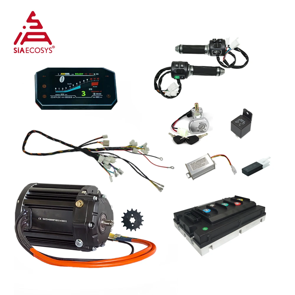 Фото SiAECOSYS QS138 4000 Вт двигатель коробки передач V3 с программируемым контроллером CJ72590 72V120KPH комплекты двигателей для электрического мотоцикла №1