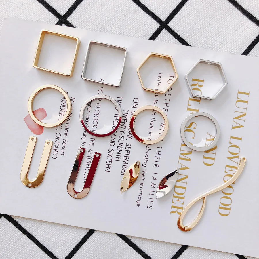 

Коннекторы для ювелирных изделий, круглые и квадратные Подвески серебристого цвета, фурнитура «сделай сам» для изготовления украшений, ожерелий, серег, 10 шт.