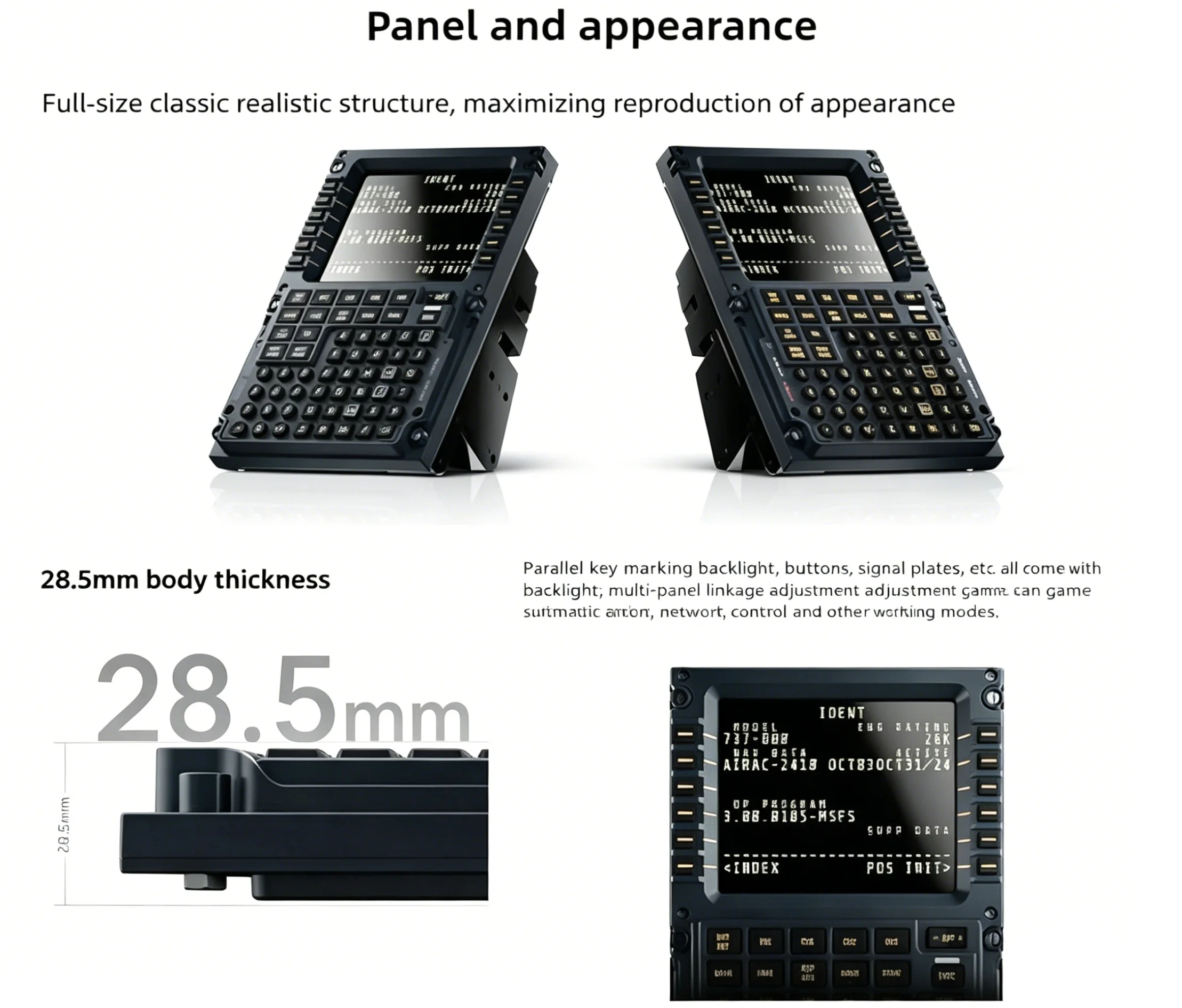 Фото Симулятор полетов WINWING CDU PMDG Zibo Civil Aviation Control Panel Boeing 737 PFP 3N, совместимый с X-Plane и MSFS №3