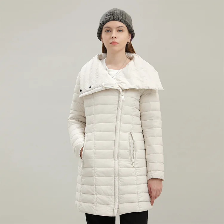 Clothing Winter Women's Outerwear Women's 90 White Duck Down Medium length Down Coat Women