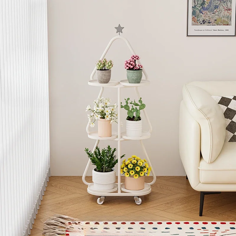 Железная полка для хранения Flowe передвижной держатель горшка на балконе