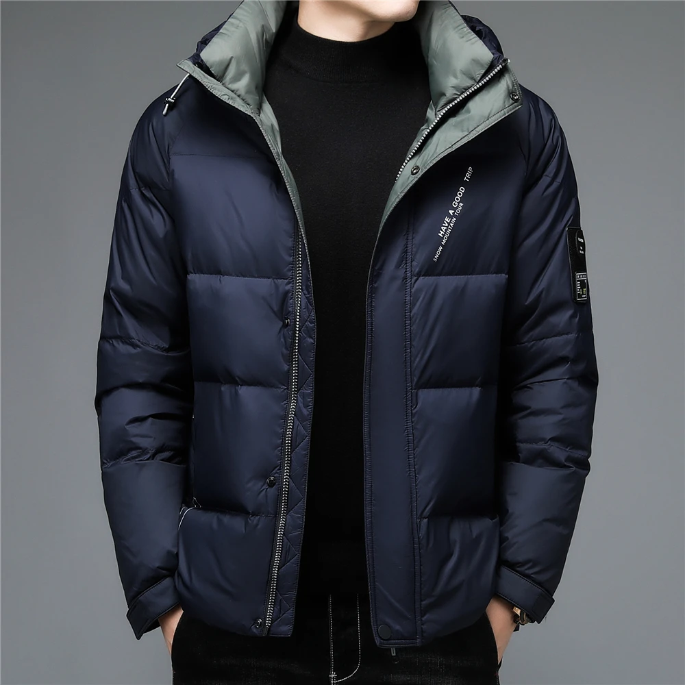 COODRONY Brand 90% White Duck Down Jacket Men Casual Hooded Coats Winter New Arrival Thick Warm Parka Windbreaker Overcoat Z8166