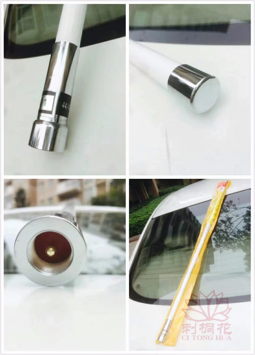 Amateur mobile radio fiberglass UHF male uhf vhf dual band car radio solid fiberglass antenna 144 430M