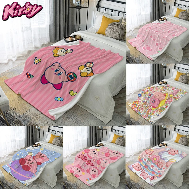 Одеяло большого размера с рисунком Кирби для спальни дивана утепленные одеяла