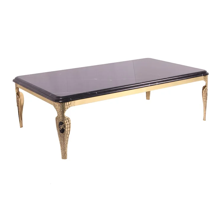 

Modern Luxury Cast Copper Marble Coffee Table, Simple High-End Home Furniture