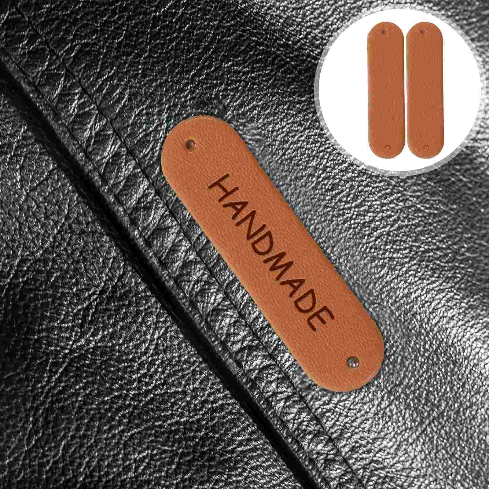 

100pcs PU Crochet Tags Handmade Tags Knitting Items Label Tags Accessories