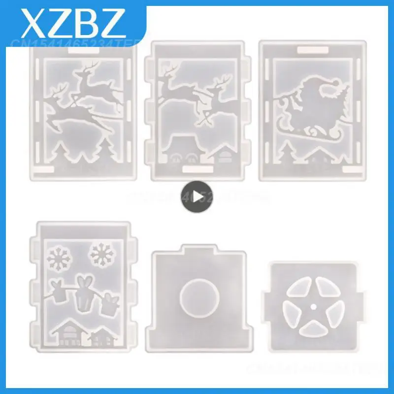 

Christmas Silicone Molds DIY Lantern 6 Pieces Splicing Set Christmas Tree Santa Claus Snowflake Moose Christmas Mold Gifts Light