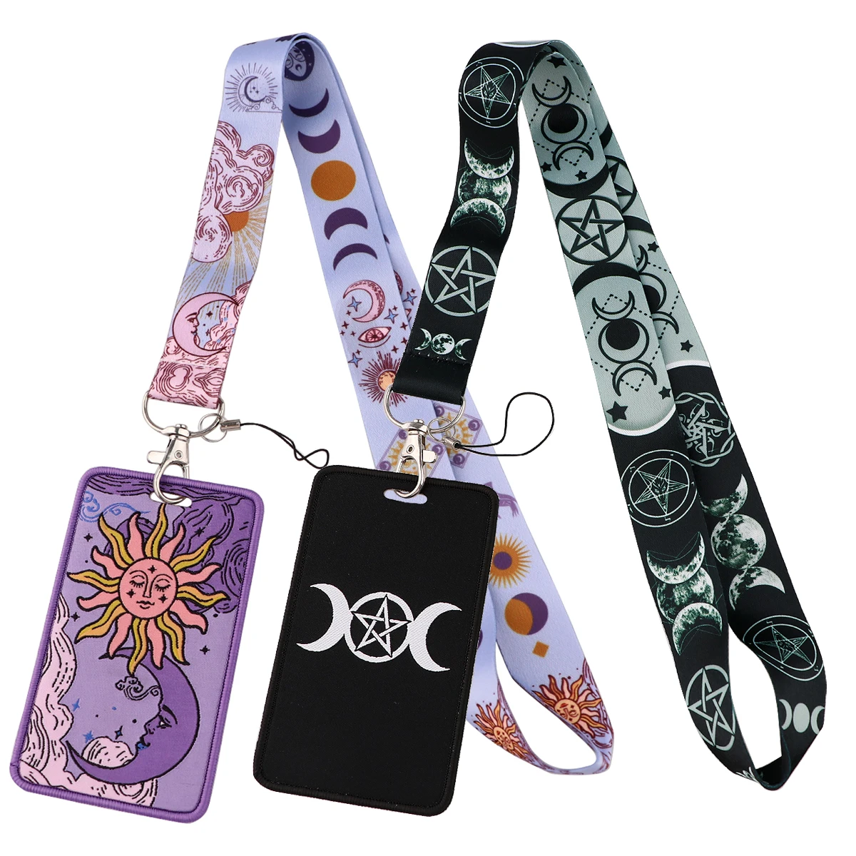 

Retro Sun and Moon Lanyards for Key ID Card Gym Phone Strap USB Embroidery Badge Holder Rope Pendant Key Chain Gift