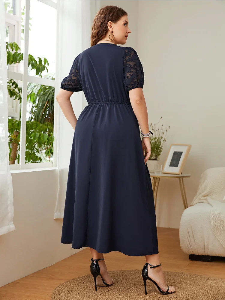 Plus size women summer new explosion solid color loose dress plus size women clothing  robe longue rose grandes tailles