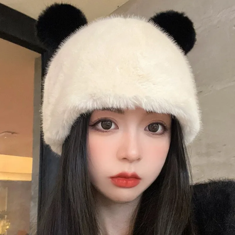Утолщенные плюшевые шапки с медвежьими ушками