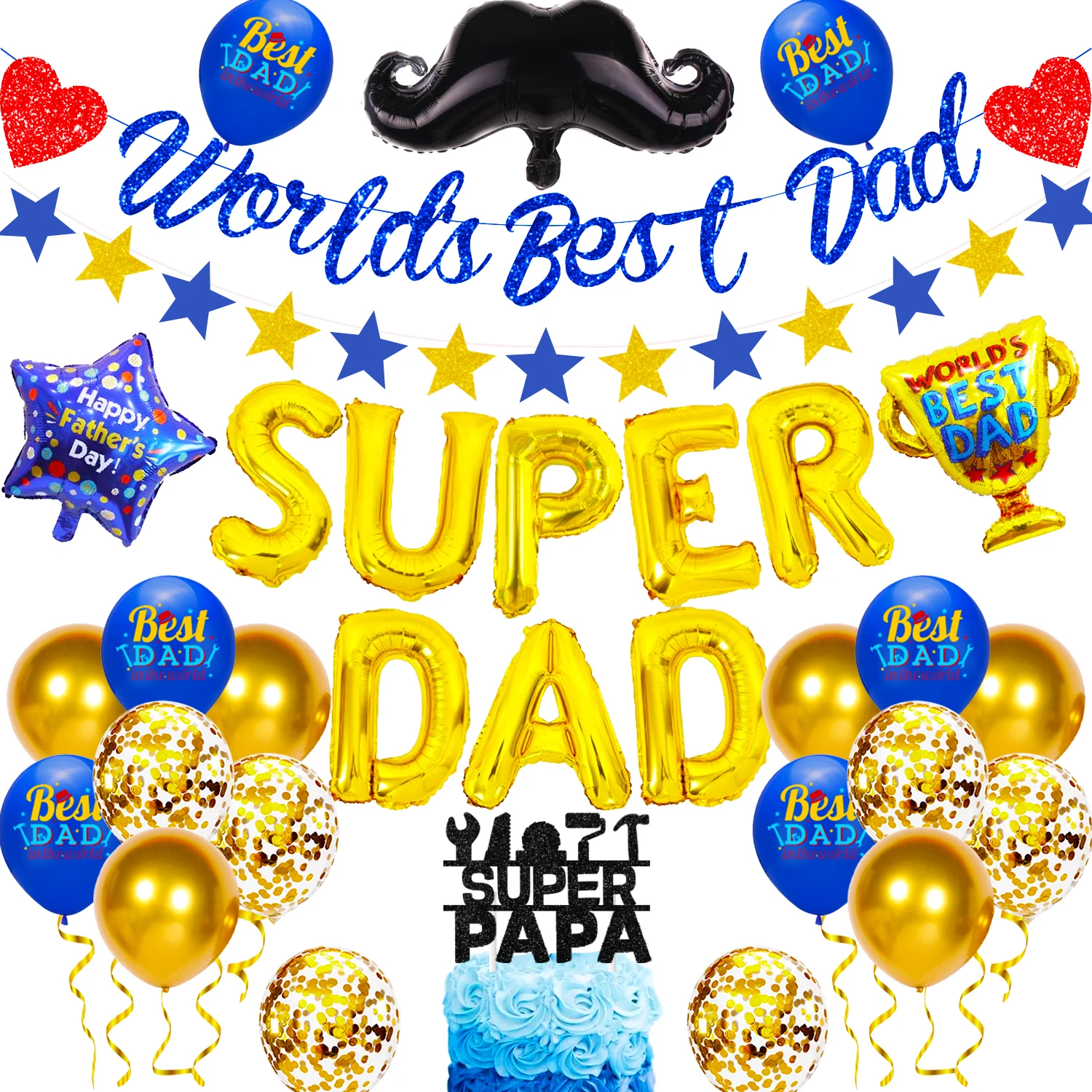 

Украшения на День отца, надпись "Лучший в мире" папа ", воздушный шар", "супер папа", товары для родительской вечеринки на день рождения