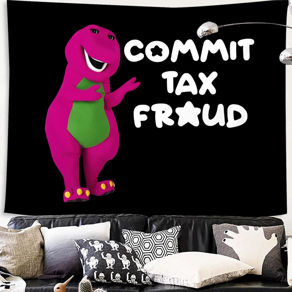 

Tax Fraud Meme Tapestry Kawaii Room Decor Funny Cartoon Wall Hanging The New Series Wall Cloth Carpet Dorm Background