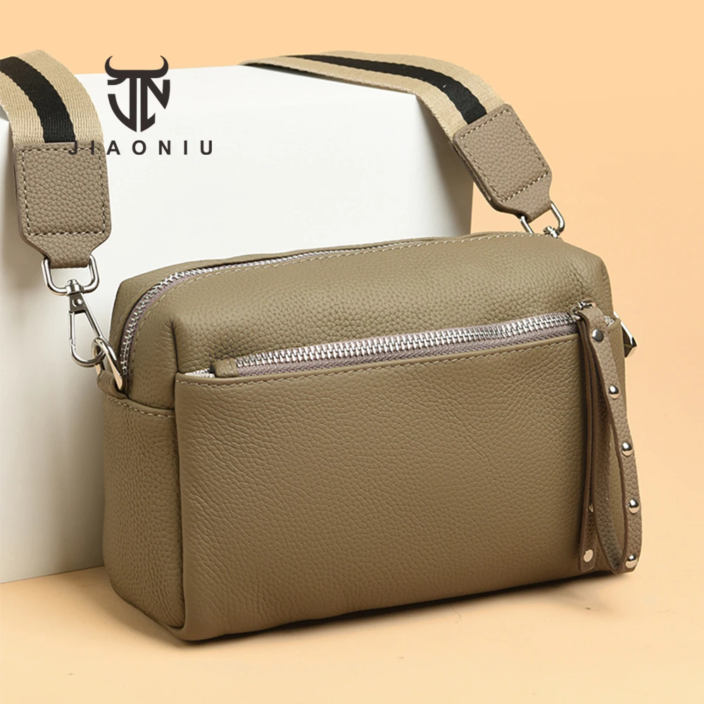 

Genuine Leather Solid Color Ladies Shoulder Bag Luxury Designer Leather Women Messenger Bags Small Women Mobile Phone Bag Wallet