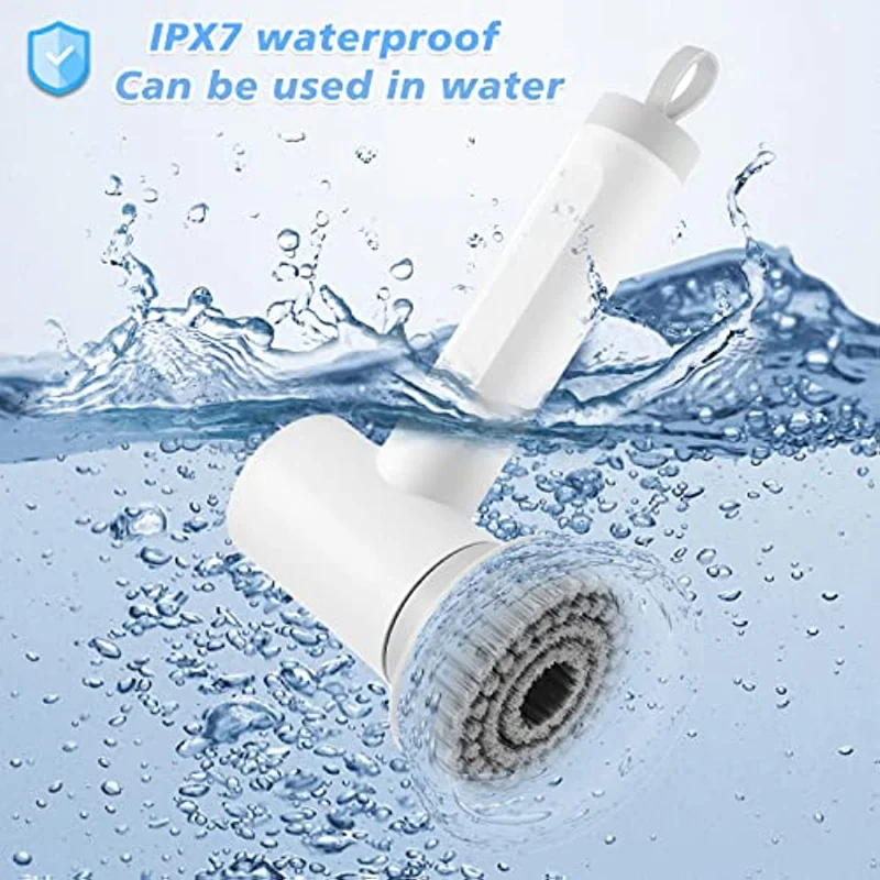 

Handheld Electric Cleaning Brush with Rechargeable Turbo 360° Rotation Powerful Shower Cleaning for Kitchen Car Tile Window