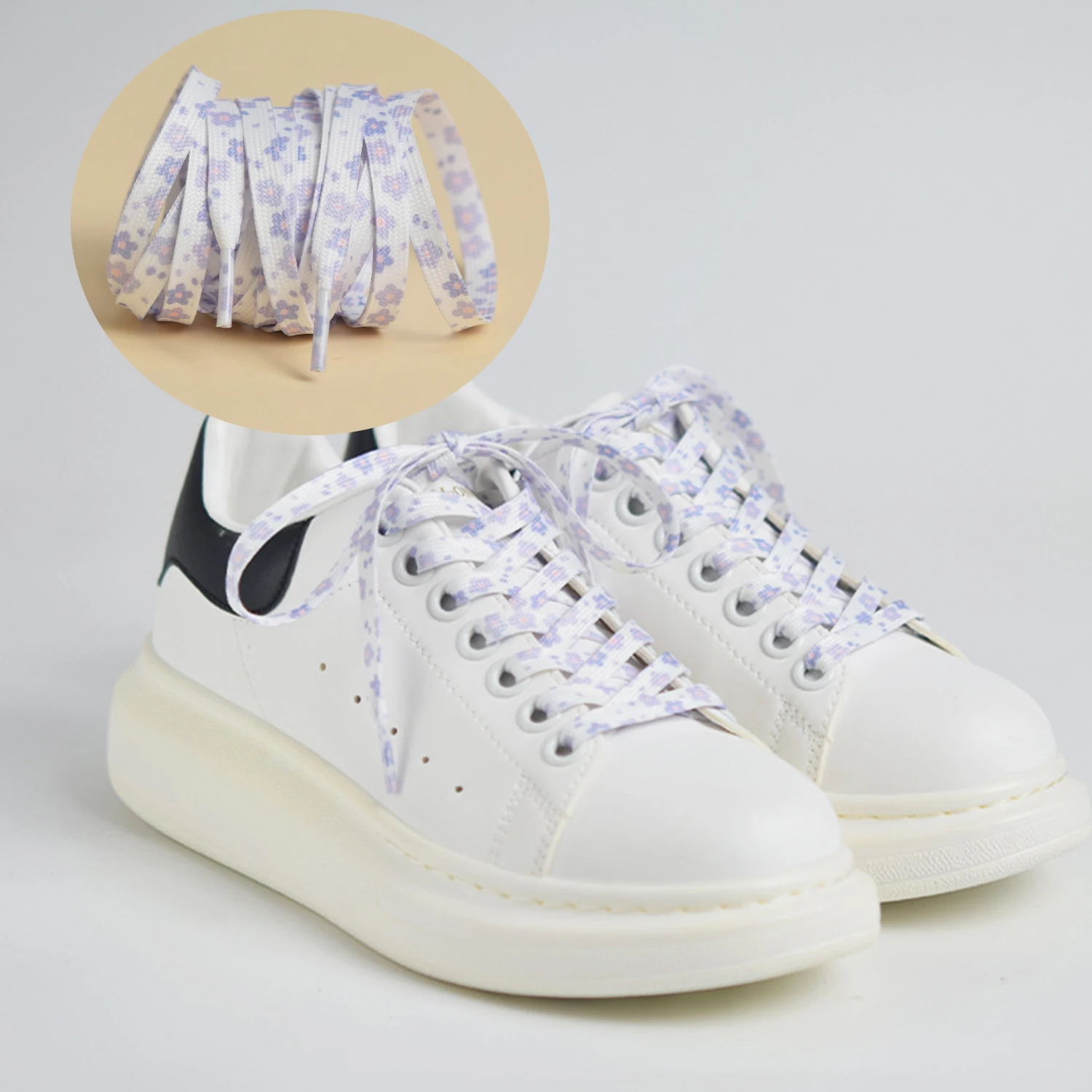

Little Daisies Shoelaces Cartoon Printing Fashion Unisex Flat Shoe Laces High-top Canvas Sneakers Shoelace Sports Shoelaces