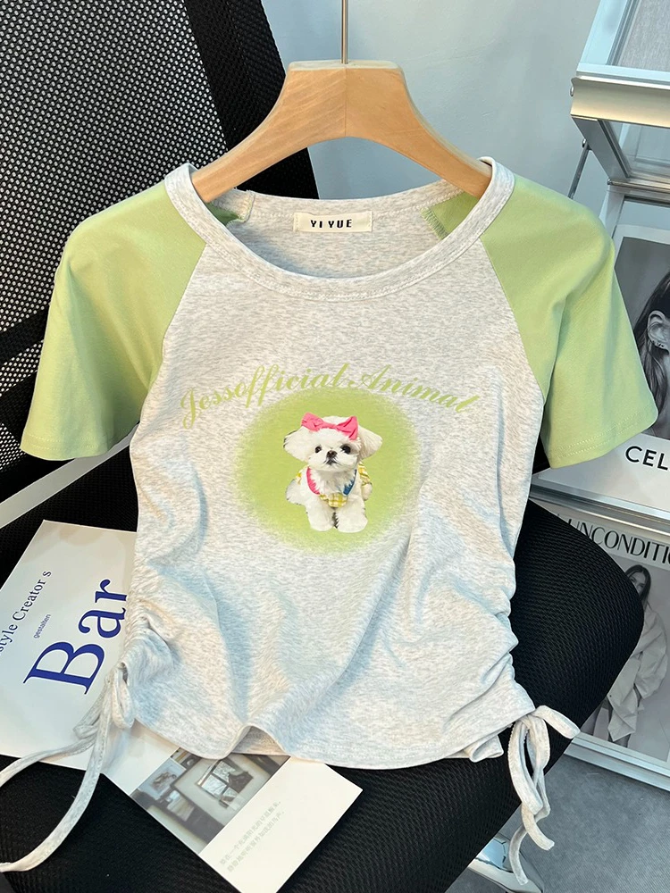 

2023 Summer Cartoon Slim Fit Short Sleeve T-shirt Women