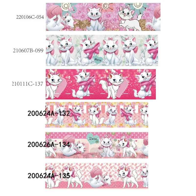 

Disney Cartoon Marie Grograin Ribbon for Bows 22mm 25mm Printed 10yards DIY Craft Supplies Handmade Decoration Materials