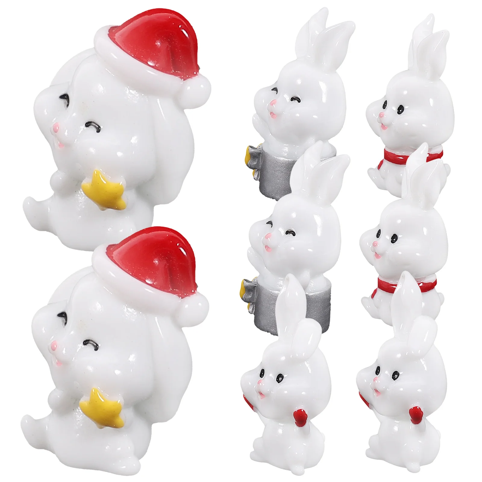 

Bunny Figurines Decor Statue Mini Figure Resin Animal Figures Cartoon Ornaments