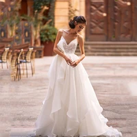 sexy wedding dress sashes spaghetti straps exquisite appliques tiered chiffon sweetheart gown vestido de novia for women