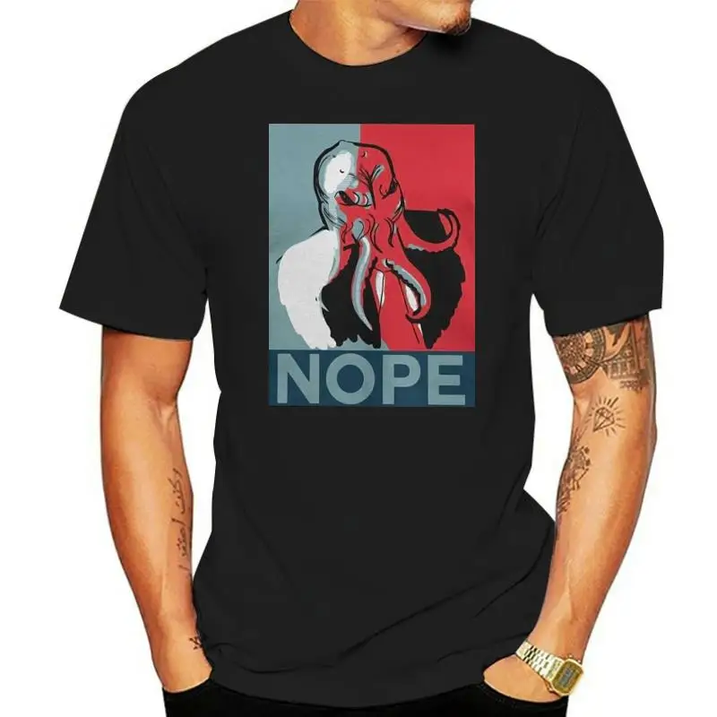 

Men's Cthulhu Nope T Shirt Cotton Clothing Vintage Short Sleeve Tees Plus Size T-Shirt Men Cotton Tees Streetwear