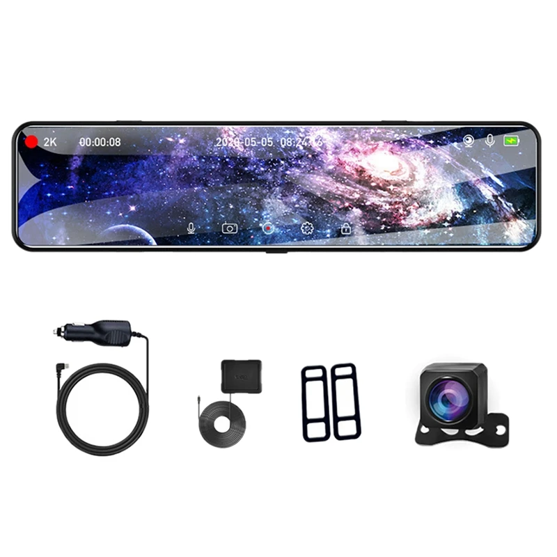 

4K+1080P Car DVR Mirror Video Recorder 12 Inch Dash Cam Night Vision Rear View Mirror Support Rear Camera GPS For Cars
