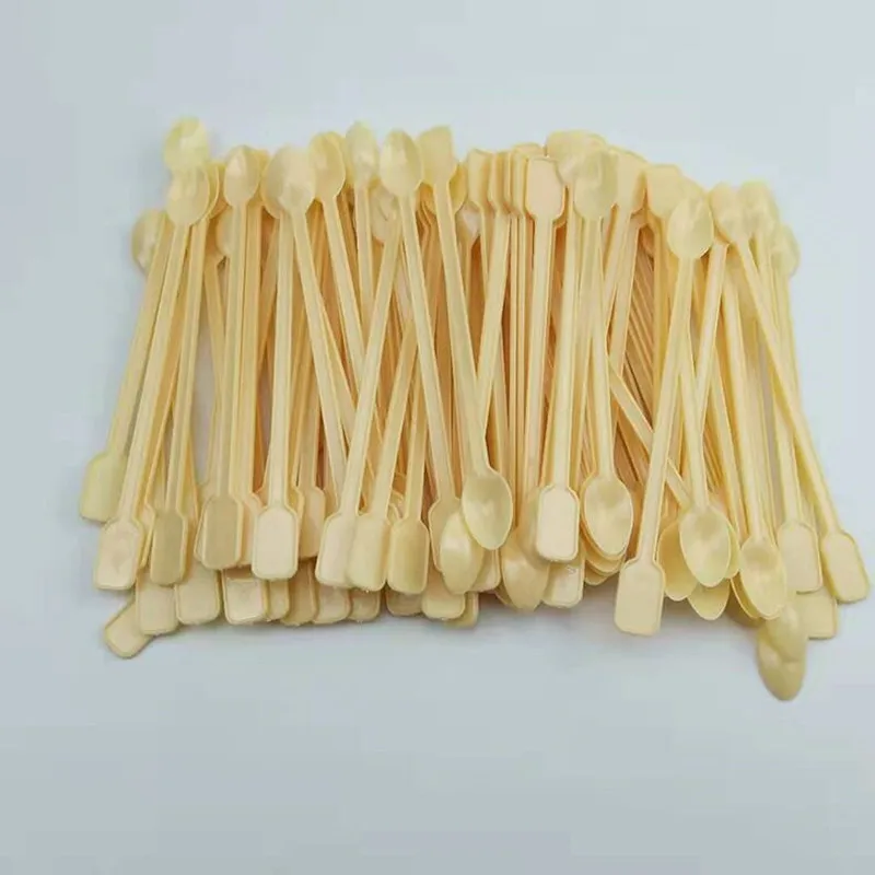 

500Pcs Handle Coffee Plastic Spoon Safe Tea Coffee Ice Cream Stick Stirring Bar Disposable Utensil Bar Creative Coffee Spoon