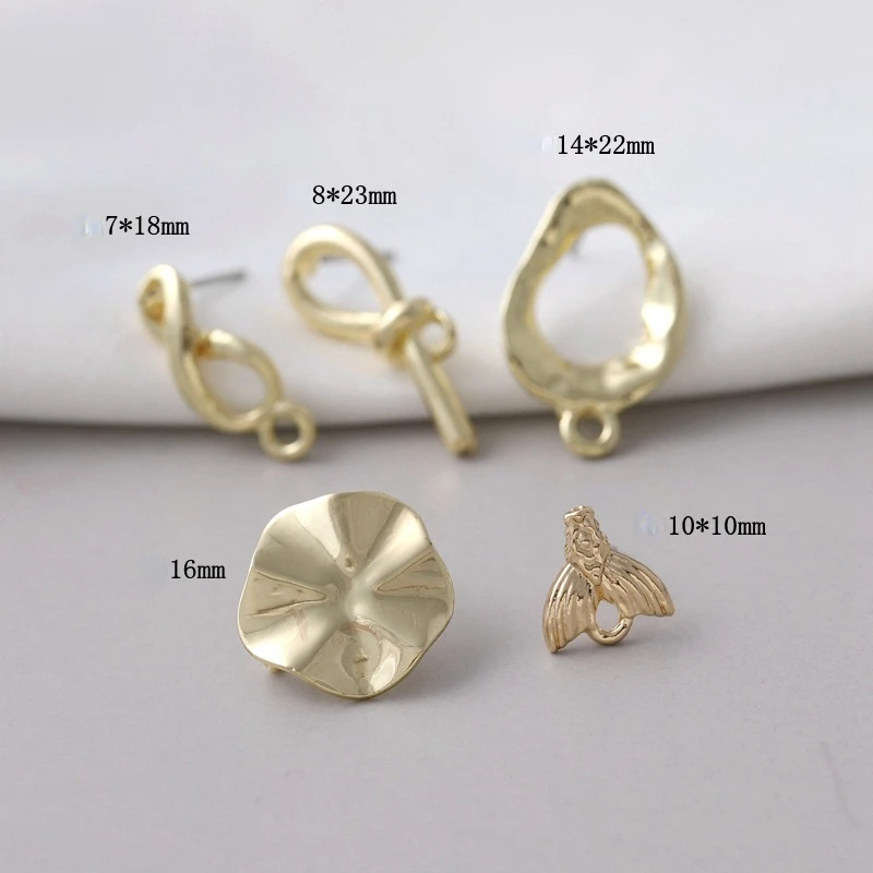 1 Pair 925 Sterling Silver Ear Needle Irregular Smooth Color Retaining Alloy Earring Pendant For DIY Earring Jewelry Accessories