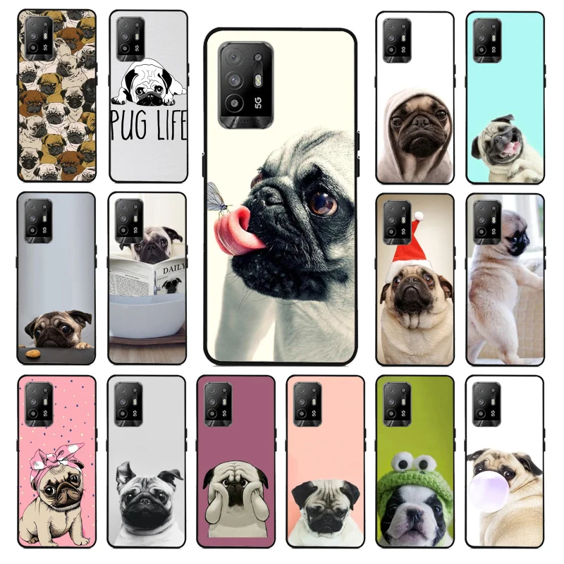 

Animal Cute Pug Dog Phone Case for OPPO A54 A74 A94 A53 A53S A9 A5 A15 A91 A95 A73 A31 A52 A93 A92
