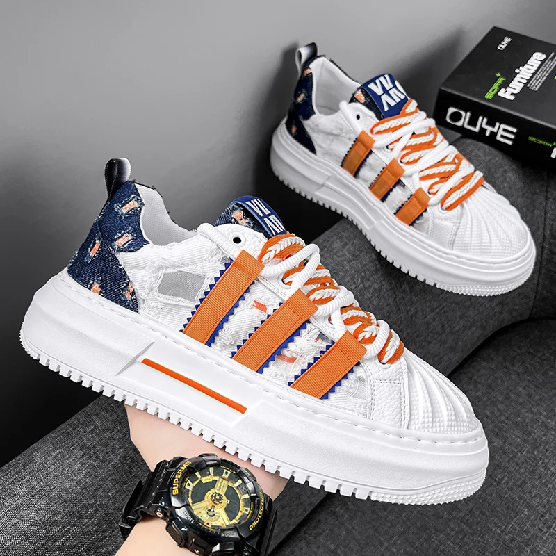 

Новый дизайн, растворенные мужские ботинки, полосатые мужские спортивные ботинки с расплавленной подошвой, индивидуальная повседневная обувь на плоской подошве со шнуровкой