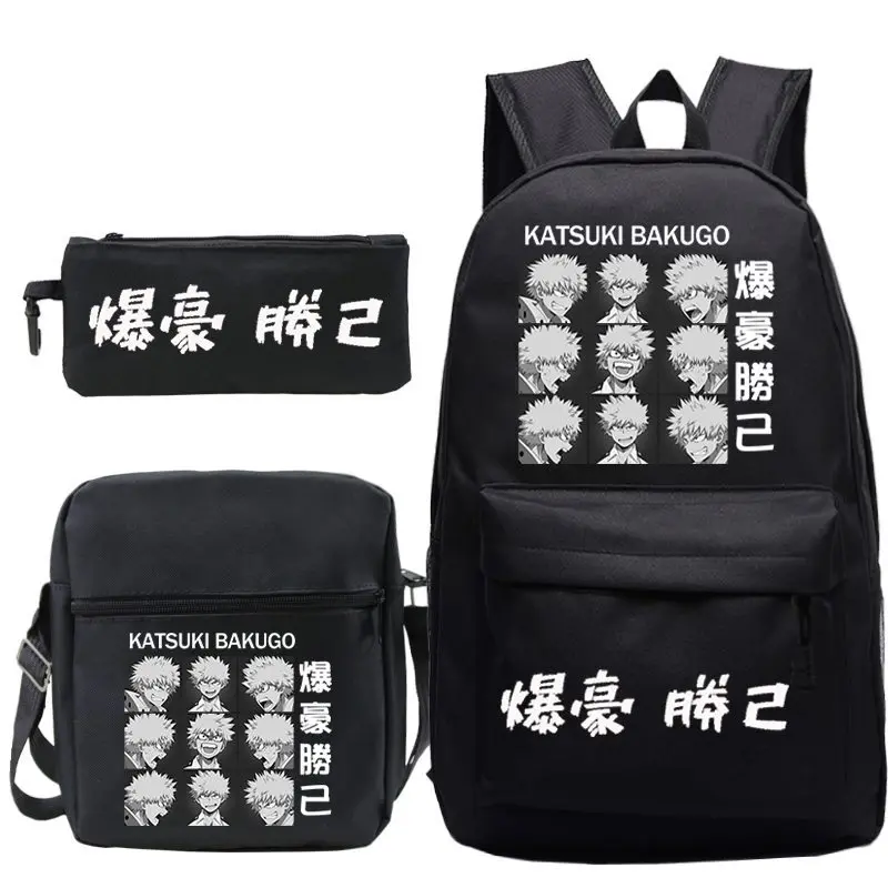 

My Hero Academia School Bag Students Anime Backpack Teenager Boys Bagpacks Kids Schoolbag Boku No Hero Academia Bookbag 3pcs/set