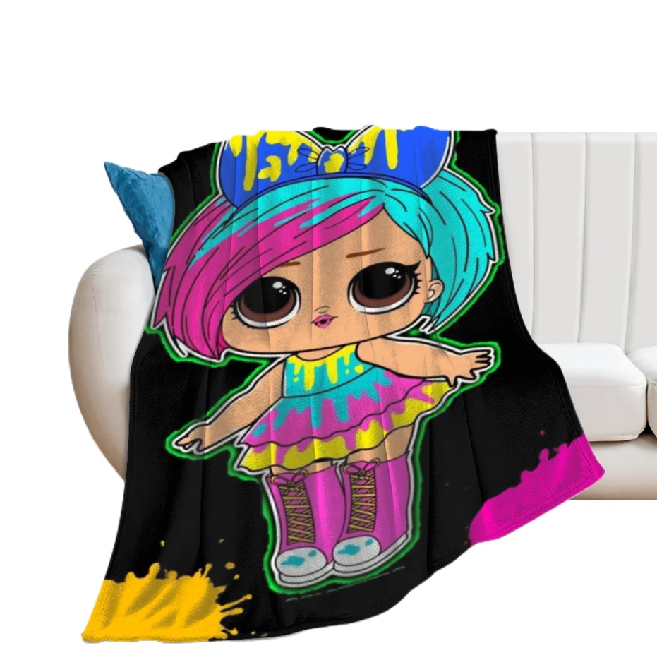 

Doll Cute Lol Girl Throw Blanket Fuzzy Warm Throws for Winter Bedding3D Printing Soft Micro Fleece Blanket