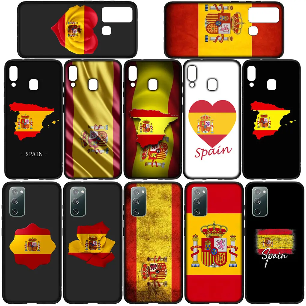 Мягкий силиконовый чехол с флагом Испании для Samsung Galaxy S24 S23 Fe Ultra Plus A55 A35 A24 A25 A15 A05 M55
