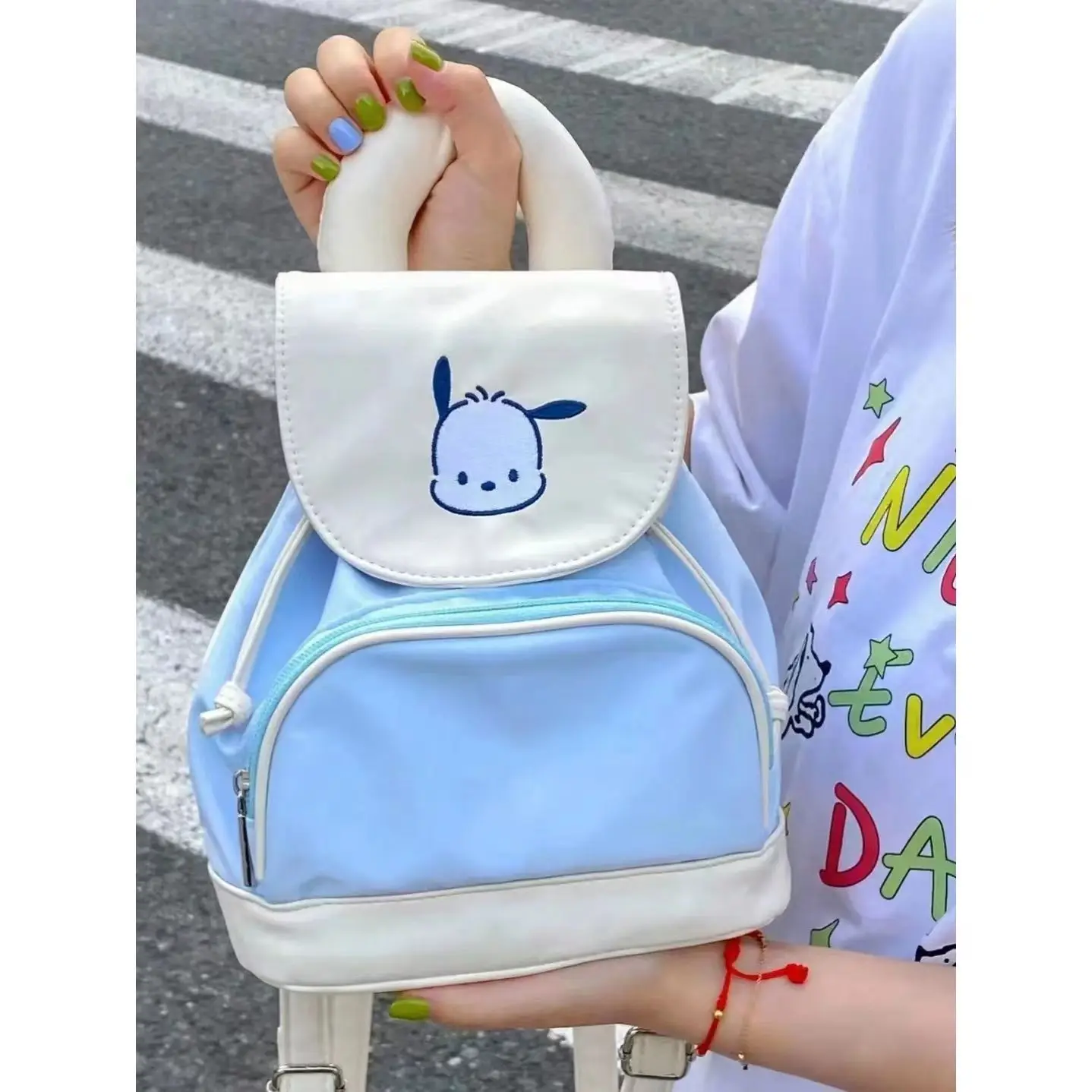 Sanrios nakacco Cinnamoroll Kuromi мультяшный ПУ Рюкзак kawaii аниме для поездок школьный рюкзак