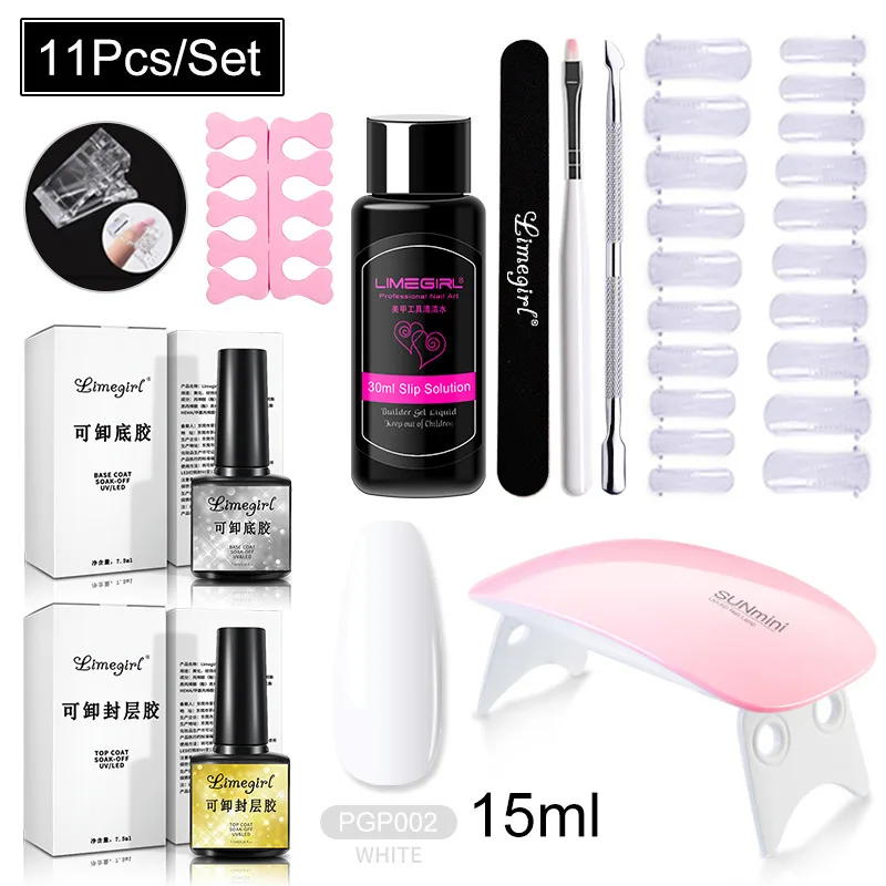 Nail Extension UV Gel Set for Professional Manicure 15ml Quick Drying Nail Extension Soak Off Nail Art Gel Polish Varnish Tools