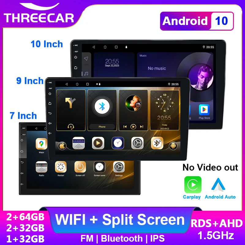 

Универсальная автомобильная магнитола на Android 10, 2 Din, 2, 64 ГБ, 2,4 дюйма, GPS, AHD, Автомобильный мультимедийный проигрыватель для Nissan, Toyota, Kia